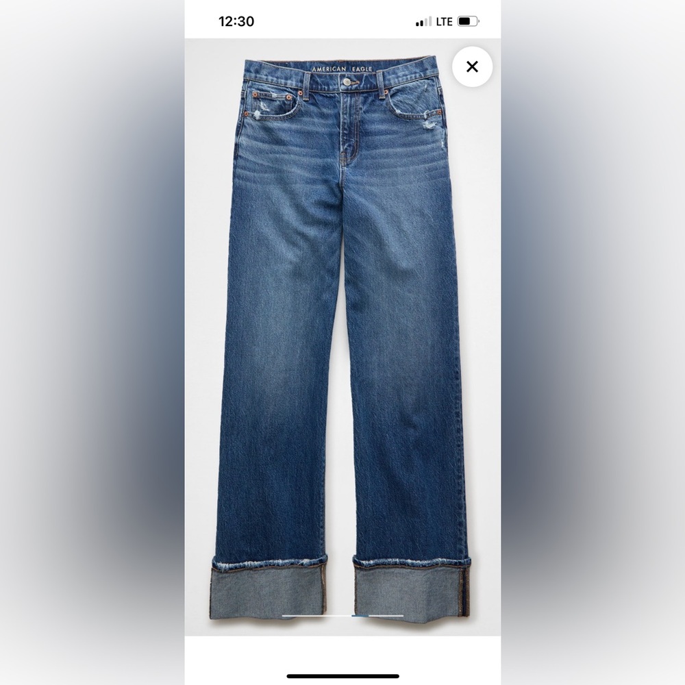 American eagle stretch stove pipe cuff jeans